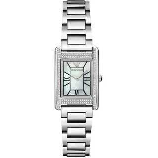 Emporio Armani Damenuhr Edelstahl perlmutt, silber Damen