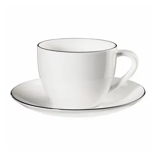 Asa Selection Cappuccinotasse Ligne Noire 250 ml Porzellan Weiß