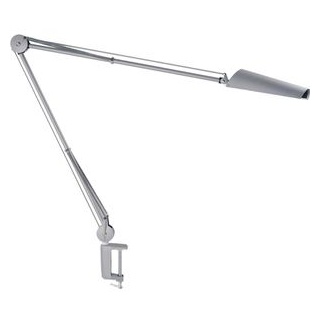 Luxo Schreibtischlampe Air T80 LED, dimmbar, aluminiumgrau, mit Tischklemme