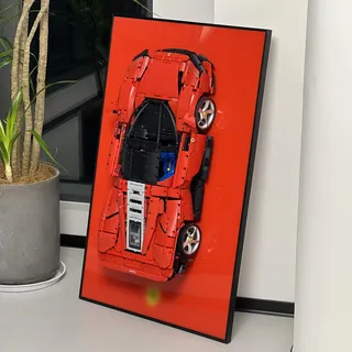 iLuane Display Wandboard für Lego 42143 Ferrari Daytona SP3, Sammlerstücke Display Wandboard für Bausteine, Geschenke für Lego-Liebhaber (nur Display Wandtafel)