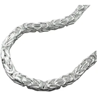 unbespielt Silberkette Halskette 5 mm Königskette vierkant 925 Silber 55 cm inkl. Schmuckbox, Silberschmuck für Herren silberfarben