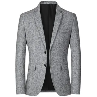 LAKKOA Sakko Herren Sportlich, Regular Fit Herren Blazer Anzugjacke 2-Knopf Klassischer Blazer Anzüge Sakkos Grau Sportlich Slim Fit Freizeitblazer Hochzeit Smoking Dinner Jacket,XXL