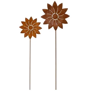 Rostikal Gartenstecker Rost Deko Blumen Edelrost Gartendeko Echter Rost braun