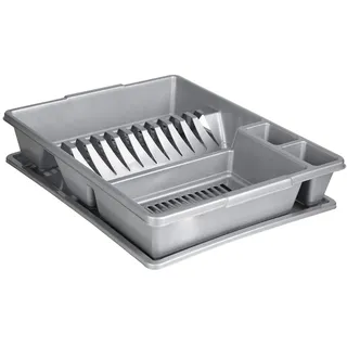 rg-vertrieb Abtropfgestell Abtropfständer Geschirrablage Abtropfschale Abtropfgitter für Geschirr & Besteck, Spülmaschinenfest für Küche & Camping Abtropfkorb Classic Geschirr Korb 44 x 35cm (Grau)