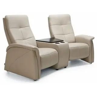 Exxpo by Gala Rundsofa mit Zwischentisch Tivoli Leder Pearl