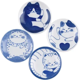 volumoon 4 Stück Saucenschälchen, Dip Schalen, Runde Dip Schälchen Set, Porzellan-Tapas-Schalen, Servierschalen, Mini-Tauchschälchen, Sojasauce Schälchen für Snacks, Saucen, Sushi, Süßigkeiten