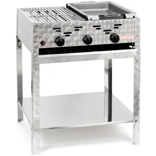 Edelstahl-Brenner Gasgrill Gasbräter stationär 3-flammig 11kW Gastro Neu GT3ST
