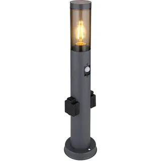 GLOBO Sockelleuchte Edelstahl Kunststoff 7,6x60 cm 1x E27 Filament LED warmweiß anthrazit