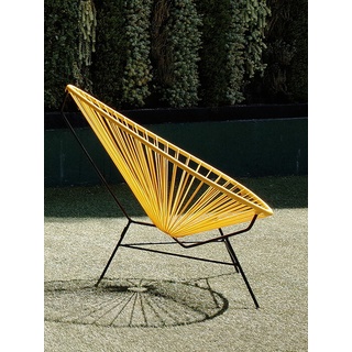 Stuhl Acapulco Chair Acapulco Design Bespannung gelb schwarz, 92x70x95 cm