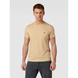 T-Shirt in unifarbenem Design Modell 'Supima', Beige, XXXL
