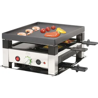 SOLIS OF SWITZERLAND Raclette "5 in 1 Table Grill for 4" Raclettes schwarz (schwarz, weiß) Raclette