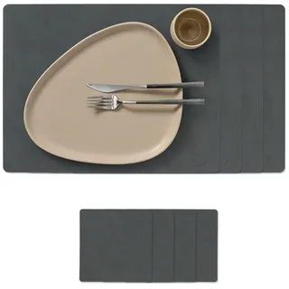 Lind DNA - Geschenkset Square L, Nupo anthrazit (4 Tischsets + 4 Glasuntersetzer)