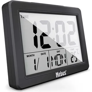MEBUS 25739 Quarz-Wecker silber