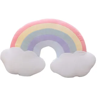 Kailya Regenbogen Kissen Star Wolken Schale Dreieck Runden Kissen Sitz Stuhl Zurück Polster zum Kinder (#3)