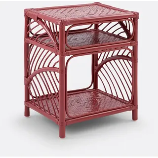 Nachttisch Marrak, Rattan ziegelrot