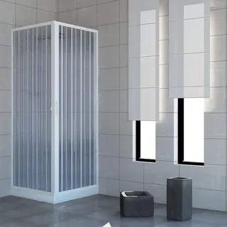 Duschkabine Acquario 70x80 cm mit Falttür, Eckeinstieg - Weiß