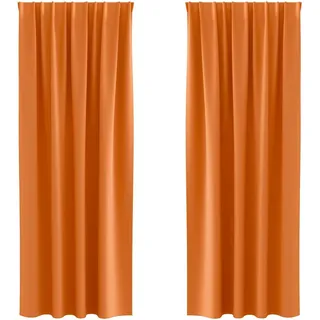vidaXL Verdunkelungs-Vorhang Ringe 260 x 0 cm Orange 2 St.