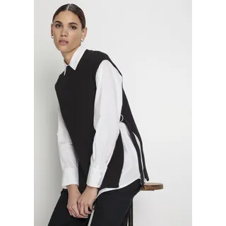 Pullunder HECHTER PARIS Gr. 36/38, schwarz (black solid) Damen Pullover Pullunder mit Seitenschnallen - NEUE KOLLEKTION