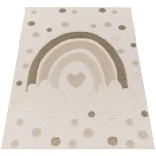 KADIMA DESIGN Regenbogen Kinderteppich 160 x 220 cm Beige
