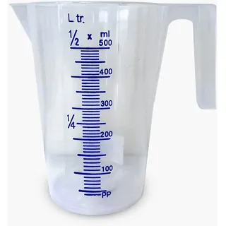 Messbecher | 500 ml | geeignet für Spülmaschine und Mikrowelle | hochwertiges Polypropylen | Material hitze- und kältebeständig | 1 Stück | (500ml)
