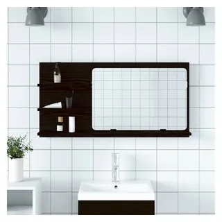 vidaXL Badezimmer-Spiegelschrank Schwarze Eiche 90 x 11 x 45 cm Holzwerkstoff