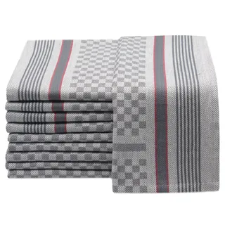 ZOLLNER Geschirrtuch, (Spar-Set, 10-tlg), 45 x 90 cm, 100% Baumwolle, vom Hotelwäschespezialisten grau