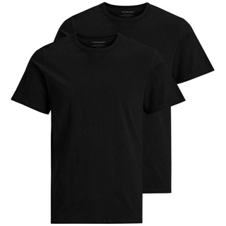 JACK&JONES Herren T-Shirt, 2er Pack - JACBASIC CREW NECK TEE, Kurzarm, einfarbig, Baumwolle Schwarz XL