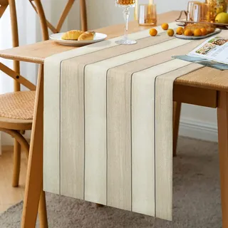 Tischläufer Beige Modern Wohnzimmer Tischmatten Herbst Platzsets Geburtstag Party Hochzeit Vintage 33x183 cm Leinen