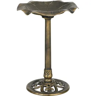 Outsunny Vogeltränke mit Ständer 71cm Vogelbad Vogelbecken Vogelfutterspender Lotusblatt-Becken in Bronze für Garten & Terrasse   Aosom.de