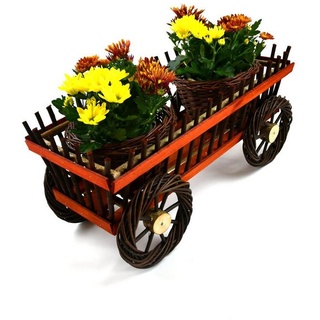 MyBer® Blumenständer Blumenwagen Blumentopf Blumenkasten Gartendeko Pflanzentopf braun|bunt