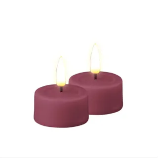 Deluxe Homeart Flammenloses LED-Teelicht-Set für den Innenbereich, mit Real FlameTM-Technologie, batteriebetriebene Kerze (Magenta)