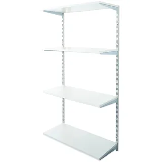 Biedrax Wandregal - Grundregal 20 x 80 x 150 cm, Farbe silber - 4 Fachboden grau