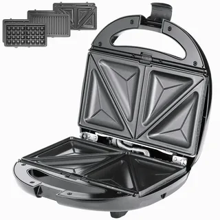 monzana Kontaktgrill 3in1 Schwarz/Silber 800W