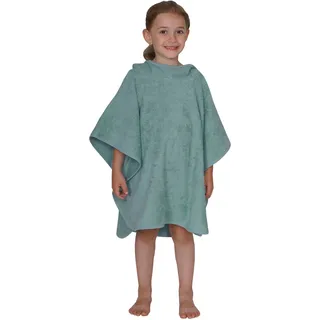 Wörner Badeponcho WÖRNER "Uni", grün (eisblau), L:60cm, Frottier, Hausmäntel, maschinenwaschbar, trocknergeeignet