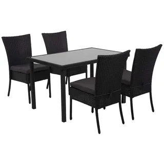 Mendler Poly-Rattan Garnitur 4-tlg. Schwarz