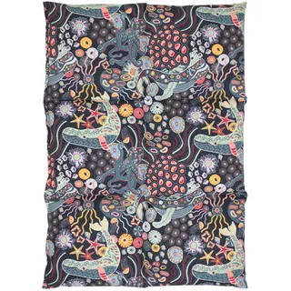 Bio-Dinkelkissen groß 6-Kammer 40x30cm - Bio Füllung & Bio-Stoff "Unter Wasser" - Wärmekissen Körnerkissen