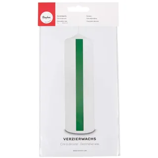 RAYHER HOBBY Rayher 3103729 Verzierwachs, grün, 2 Verzierwachsplatten 20 x 10 cm, Wachsfolie zum Kerzen verzieren, Kerzenwachs, Wachsfolie