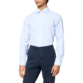 Seidensticker Slim Slim Langarm Kentkragen Uni blau
