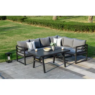 MANDALIKA Garden Gartenlounge-Set Alu Dining Lounge Set Java Sunbrella® grau
