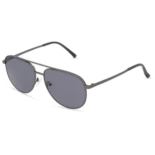 Fielmann BD 523 SUN CL Herren-Sonnenbrille Vollrand Pilot Edelstahl-Gestell, grau