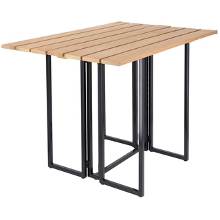 Jan Kurtz - Time Klapptisch 100 x 69 cm, Aluminium schwarz / Teak natur