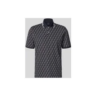 Slim Fit Poloshirt im Allover-Look, Marine, $listsize[$i].replace('"','"')