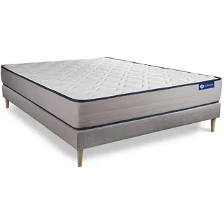 BETT Actiflex form Taschenfederkern und Memory-Schaum 140 x 220 cm h3 - Kit Bettgestell Grau