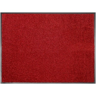 Fußmatte CLEAN, Primaflor-Ideen in Textil, rechteckig, Höhe: 8,5 mm, Schmutzfangmatte, große Farbauswahl, waschbar rot 60 cm x 90 cm x 8,5 mm
