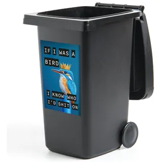 MuchoWow Wandsticker Vogel - Dekoration - Eisvogel - Blau (1 St), Mülltonnen-Aufkleber, Mülleimer, Mülltonne, Sticker, 40x60 cm blau