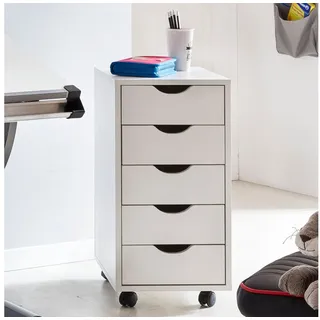 FINEBUY Rollcontainer Bürocontainer Weiß Büro Schubladencontainer Büroschrank Rollen FB78610, (Praktischer Bürocontainer, Ordnung am Arbeitsplatz), Mobil dank Rollen – ideal für Büro & Homeoffice weiß