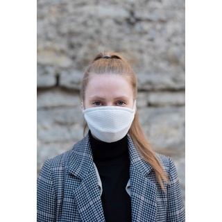 Hilding Sweden Gesichtsmaske Mund-Nasen-Maske Model6 Waschbar Weiß Schnurbindung 10er Set