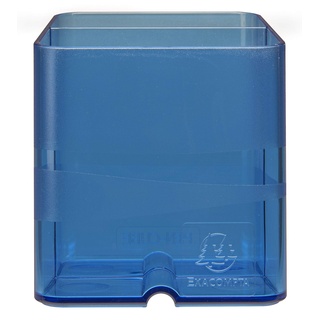 Exacompta 67760D 10er Pack Premium Stiftehalter Pen-Cube mit 2 Fächern für mehr Ordnung auf dem Schreibtisch Stifteköcher Stiftebox Aufbewahrungsbox Organizer königsblau transluzent