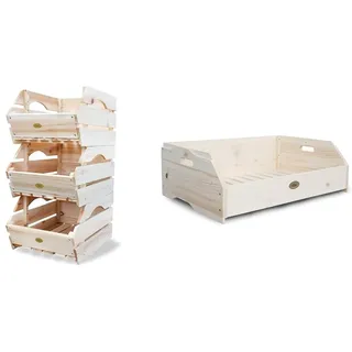 HABAU Aufbewahrungskiste Maxi 59 x 38 x 18 cm 3-tlg. beige/braun