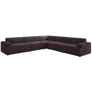 Luxusbetten24 Sofa Designer Sofa Monza Wohnlandschaft L XXL, in Cord braun